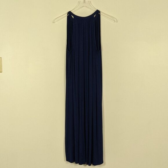 Ella Moss Halter Neck Midi Dress Navy Blue Women's Small - Picture 10 of 11